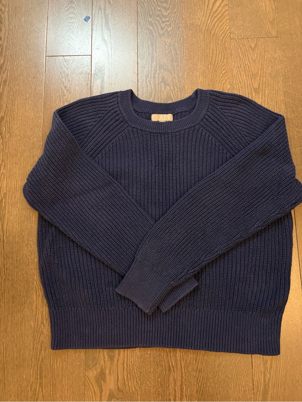 J. Crew Navy Ribbed Crewneck Sweater